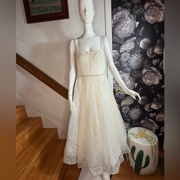 Bronx and Banco Mademoiselle Bridal Midi Dress/ size M - Picture 6 of 10